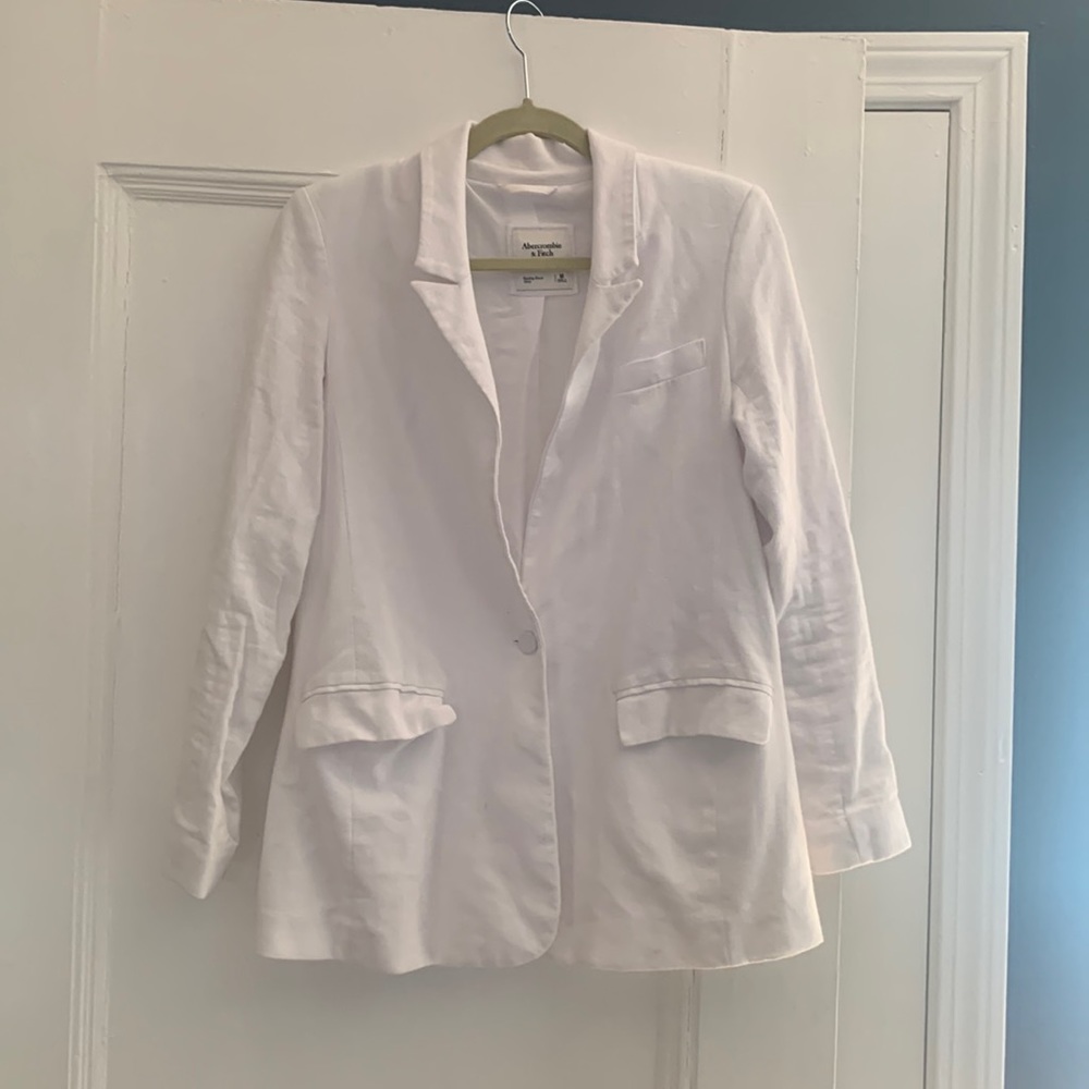 Abercrombie linen white blazer